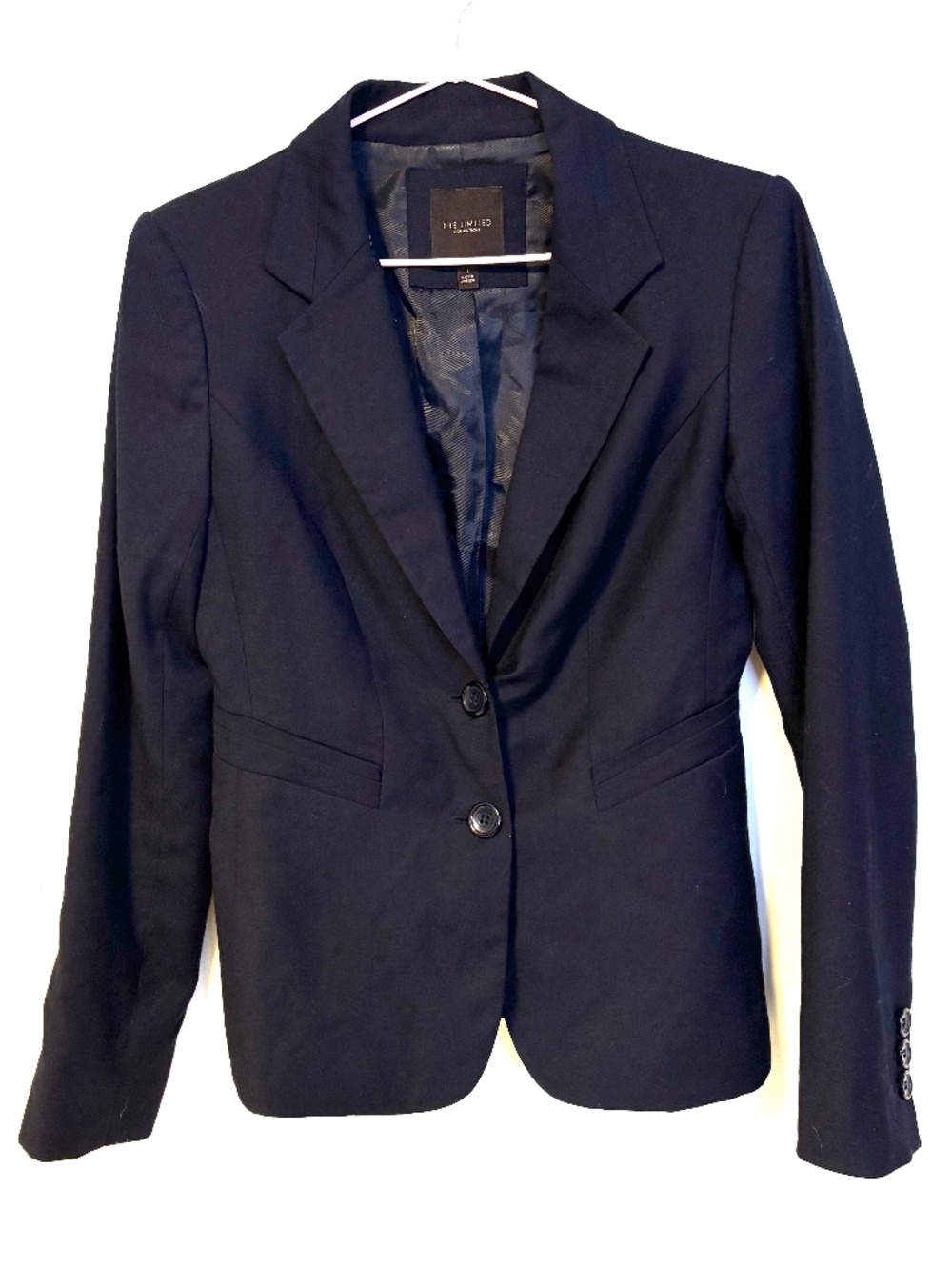 The Limited Business Work Two Button Blazer Jacket Coat Navy Blue Womens Size 2